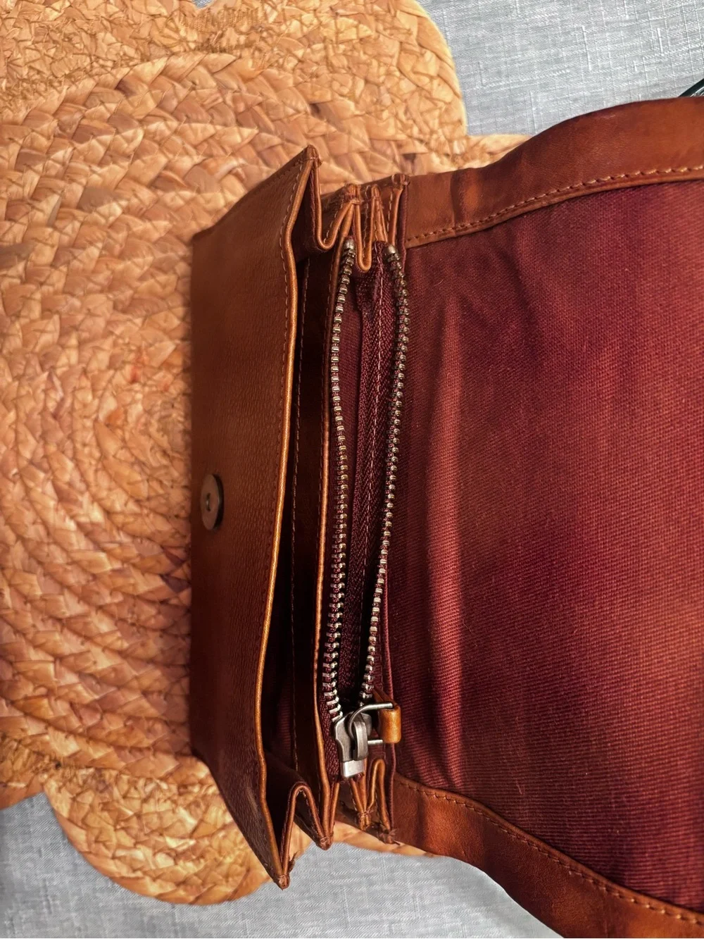 Latico Leathers Eloise Envelope Wallet In Cognac.